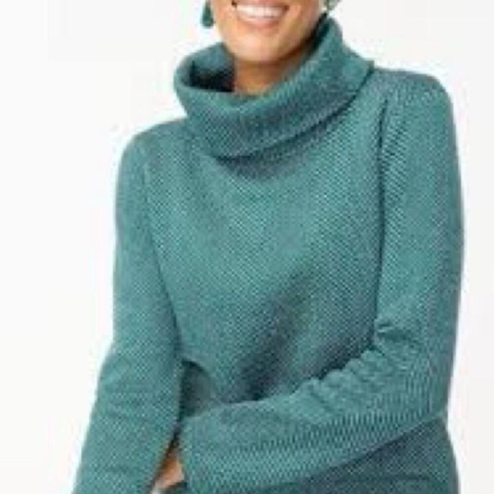 Jcrew Women's Green and White Jumper
